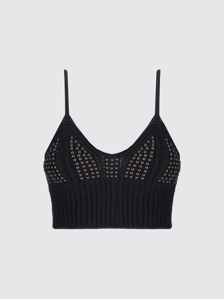 Top crop in maglia studs