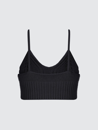 Cropped knit top with  studs