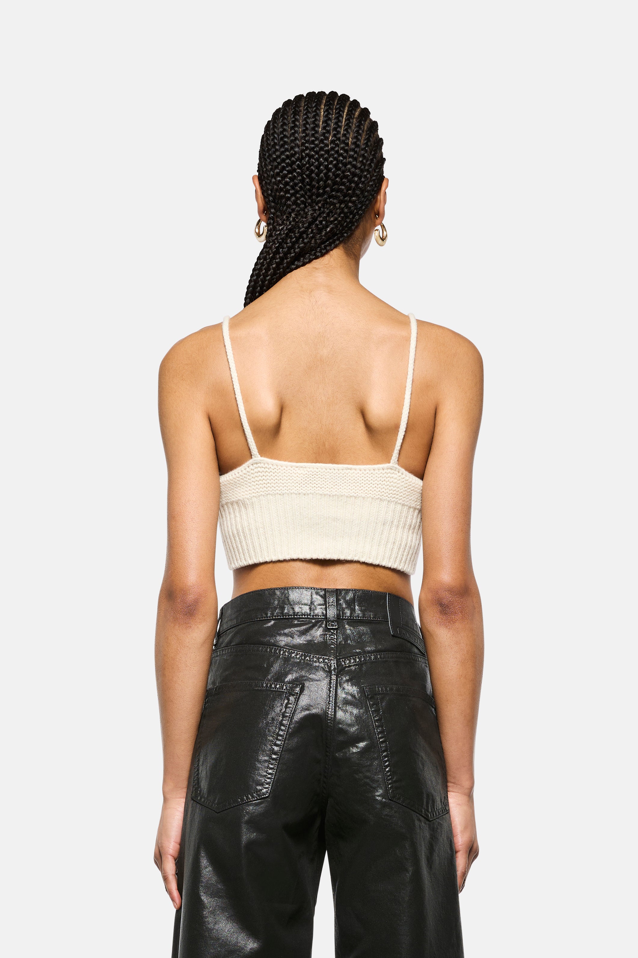 Top crop in maglia studs