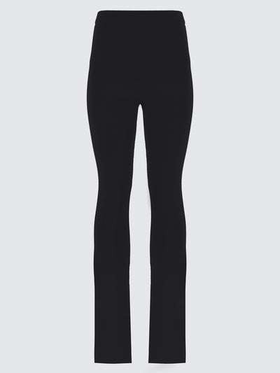 Flared wool ribbed pants
