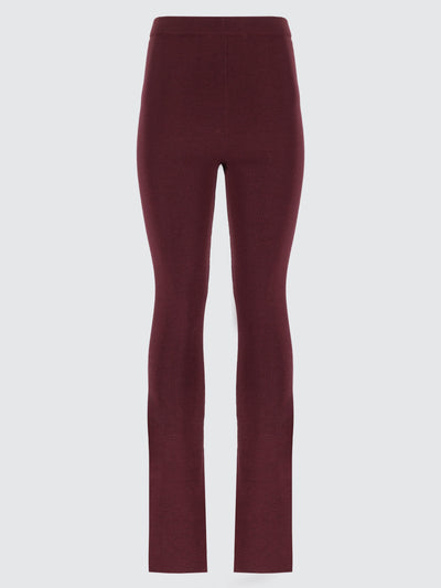Flared wool ribbed pants