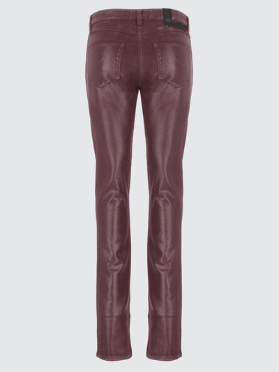 Coated leather-effect jeans