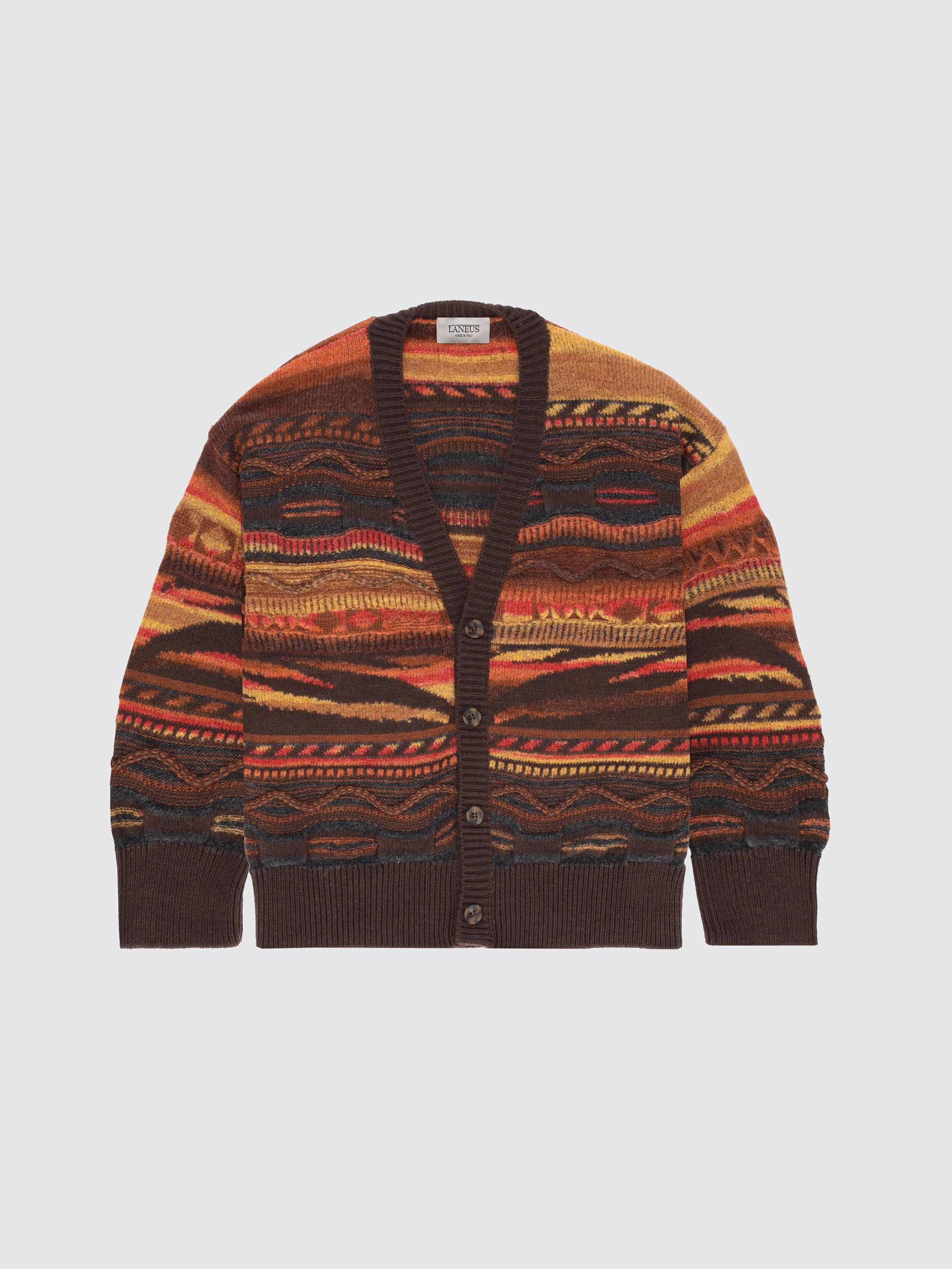 "Laneus" jacquard knit cardigan