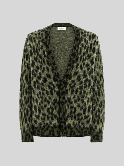 BRUSHED SPOTTED KNITTED BOXY CARDIGAN