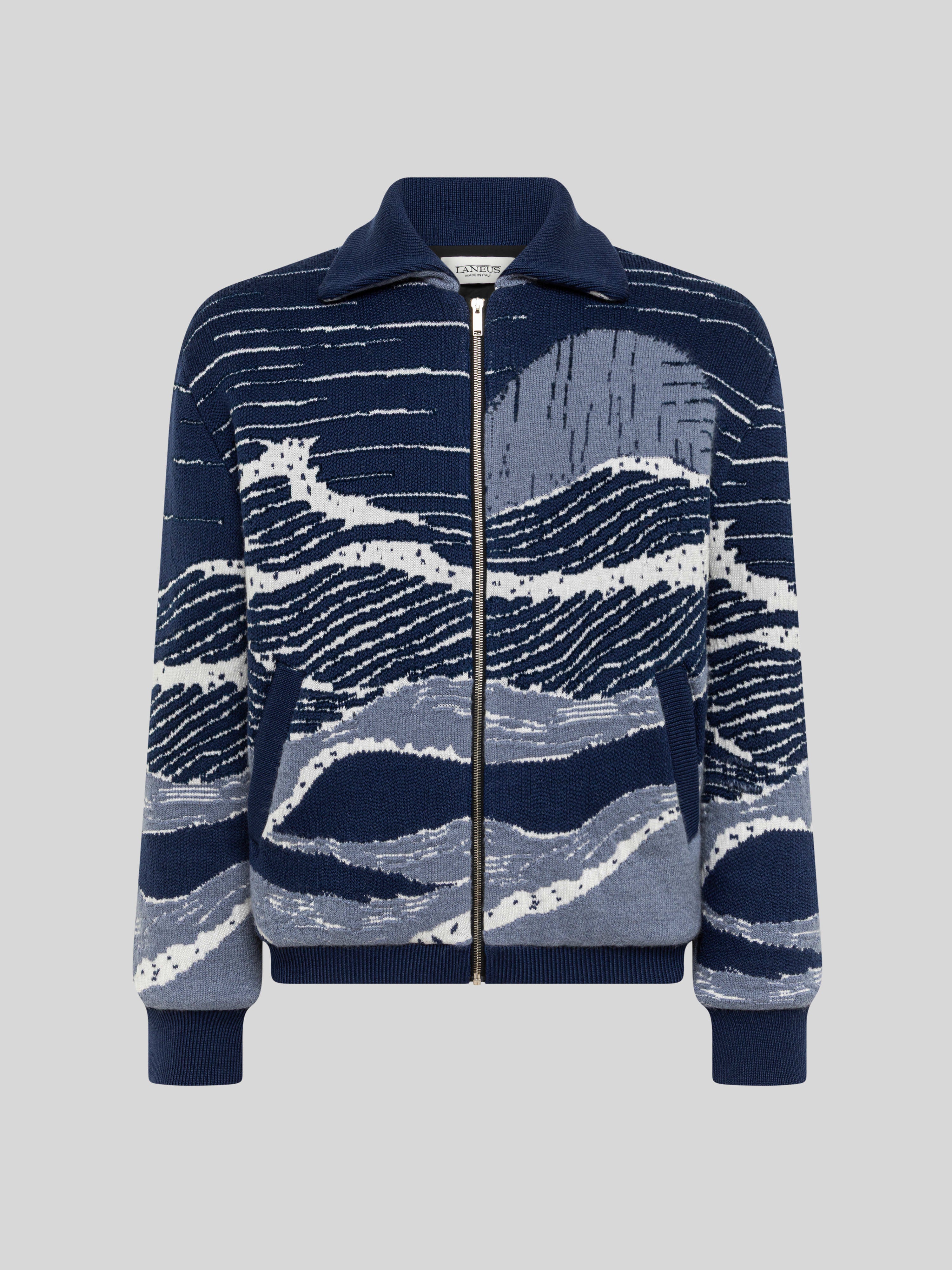 ZIP JACKET BOXY FIT IN JACQUARD