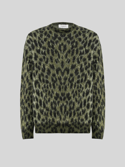 CREWNECK BOXY IN MAGLIA MACULATA BRUSHED