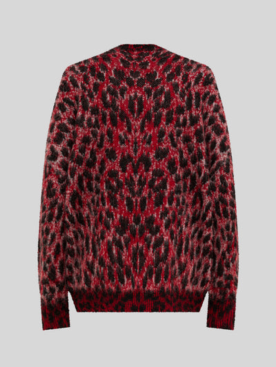 BRUSHED SPOTTED KNIT OVERSIZED CARDIGAN