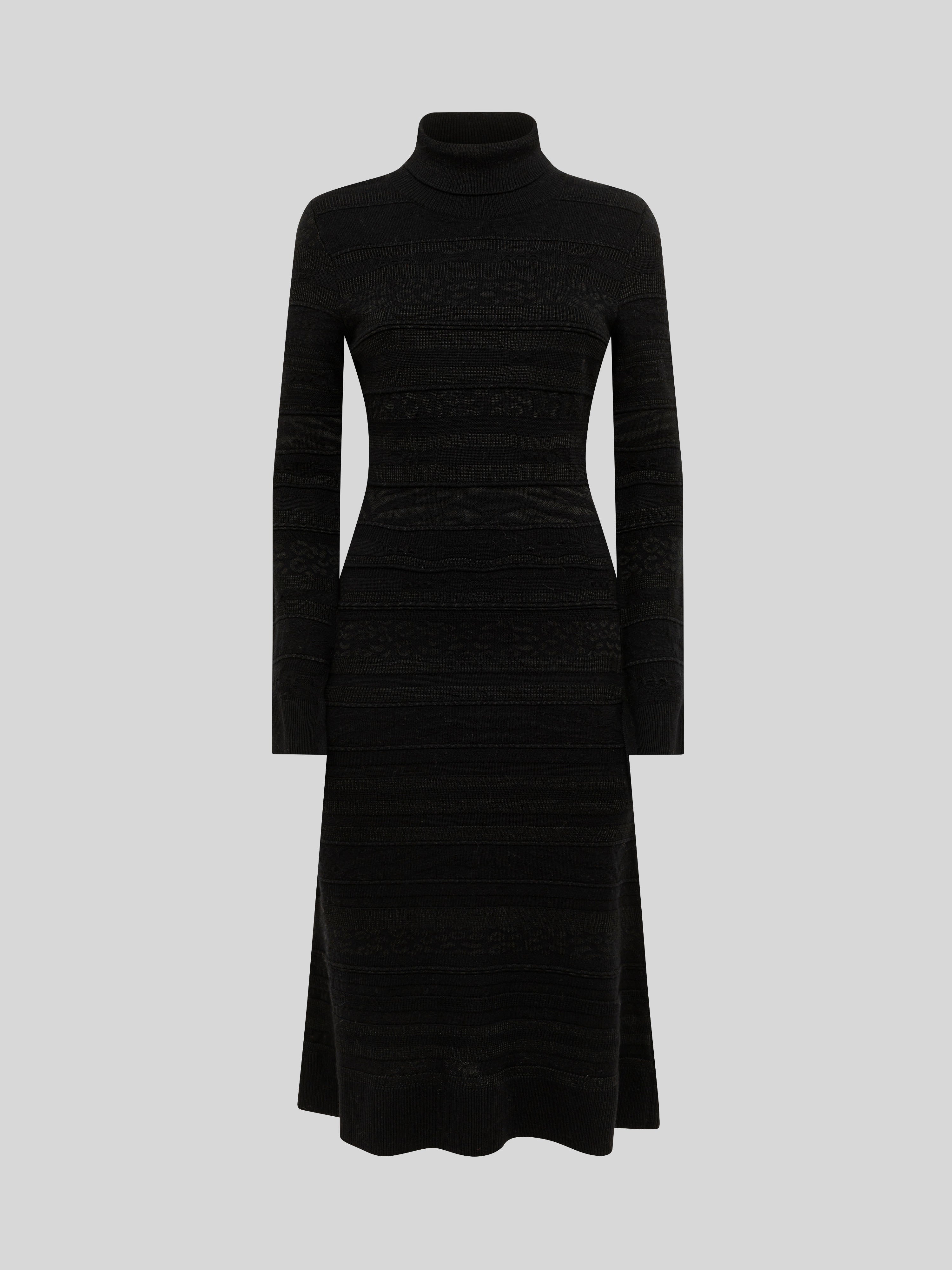 TURTLENECK MIDI DRESS IN JACQUARD LEGGERO