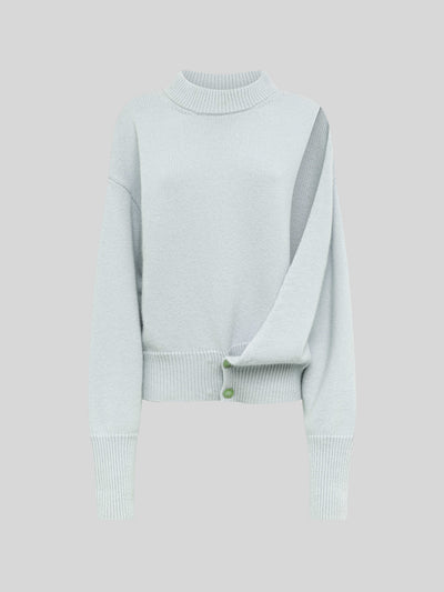 ASYMMETRIC CREWNECK BOXY IN LANA E ANGORA