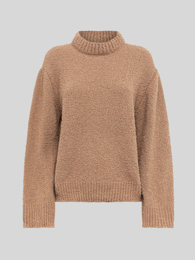 SOFT TEXTURED YARN BOXY CREW NECK
