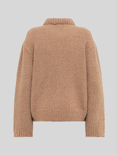 SOFT TEXTURED YARN BOXY CREW NECK
