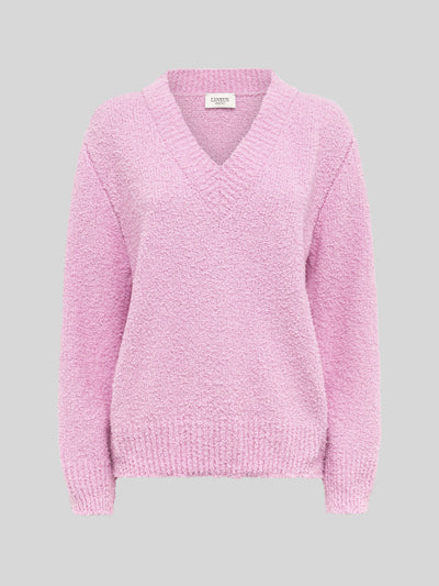 SOFT TEXTURED YARN BOXY V-NECK