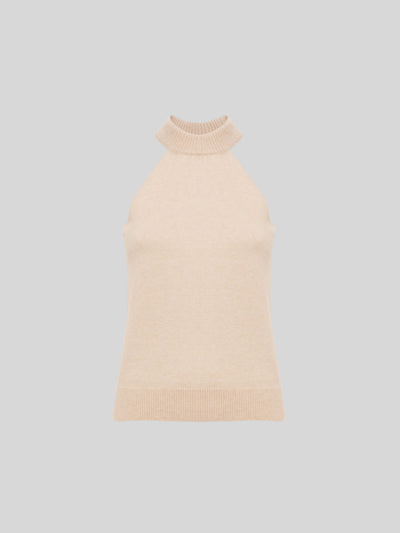 SLEEVELESS TOP IN CASHMERE E SETA
