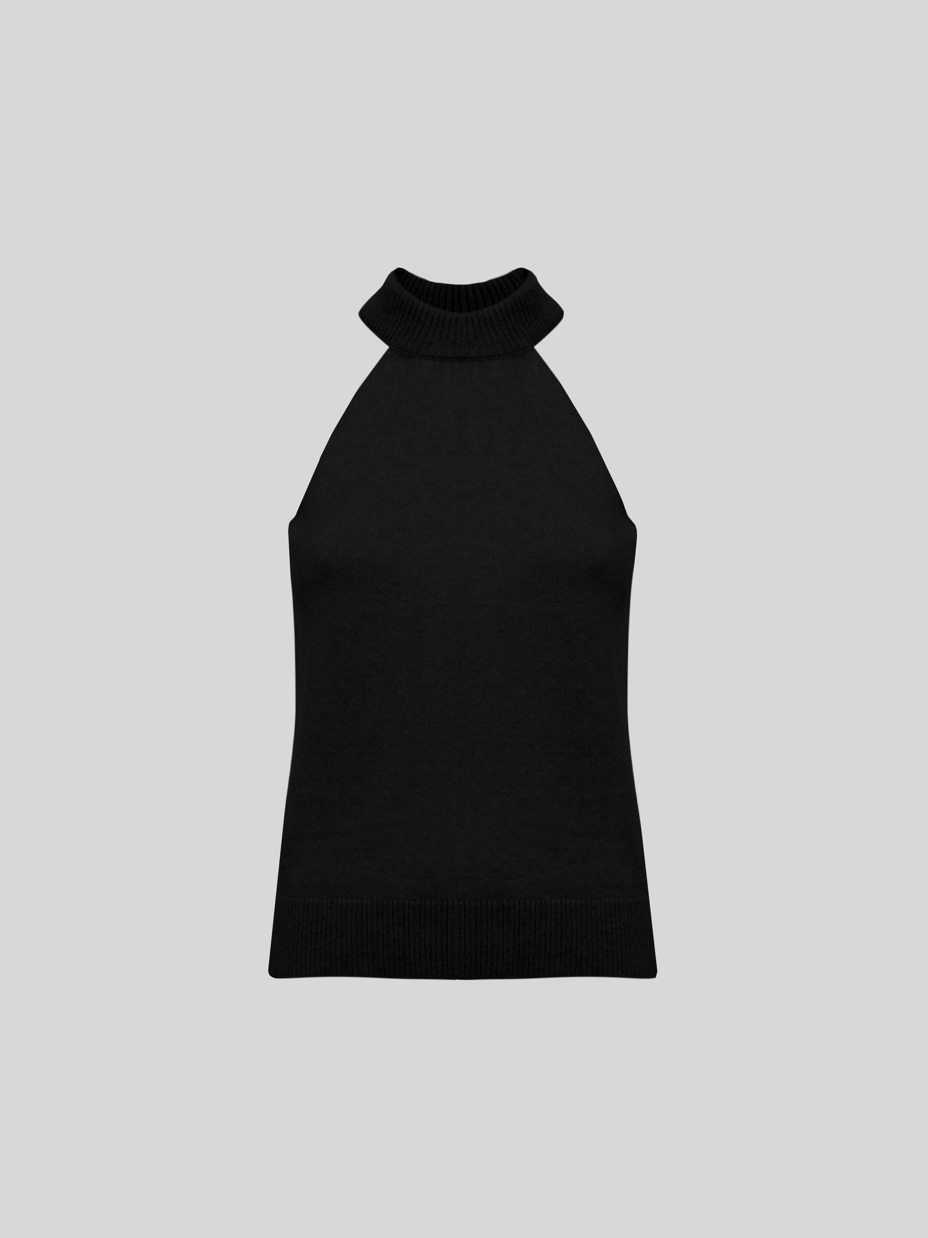 SLEEVELESS TOP IN CASHMERE E SETA