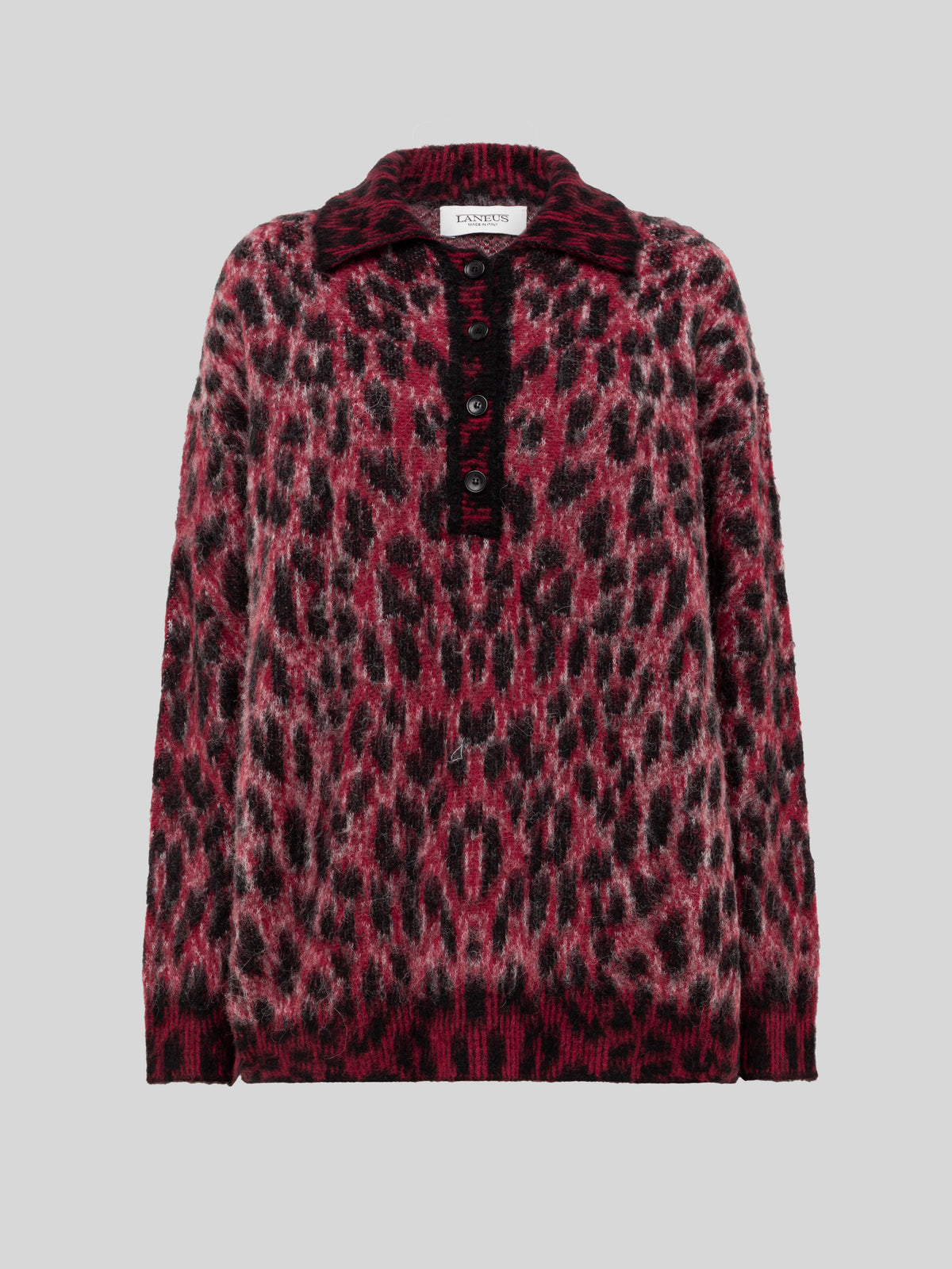 OVERSIZE BRUSHED SPOT KNIT POLO SHIRT