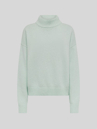 WOOL AND ANGORA MOCK NECK SWEATER BOXY FIT