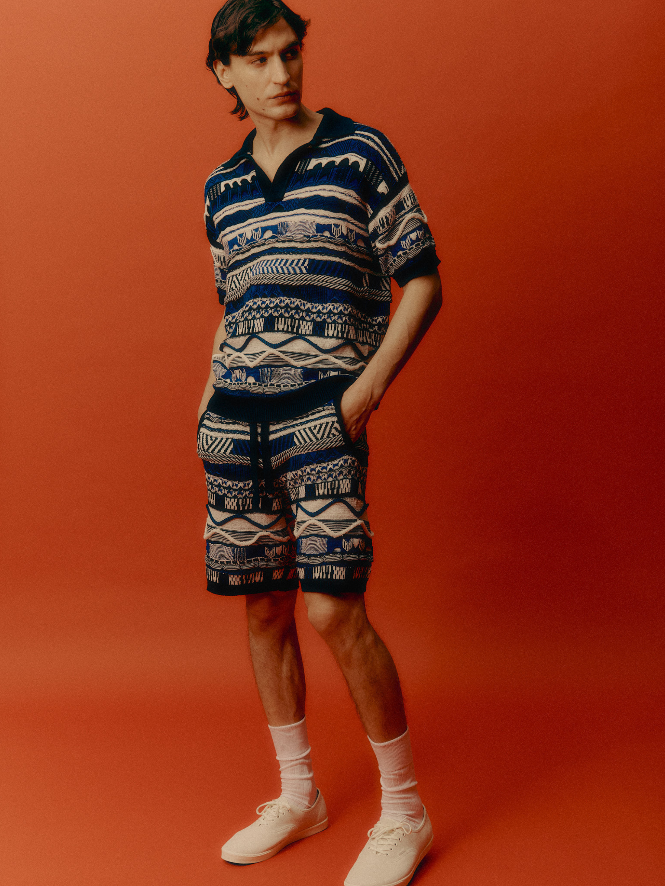 Knitted "Laneus" jacquard shorts