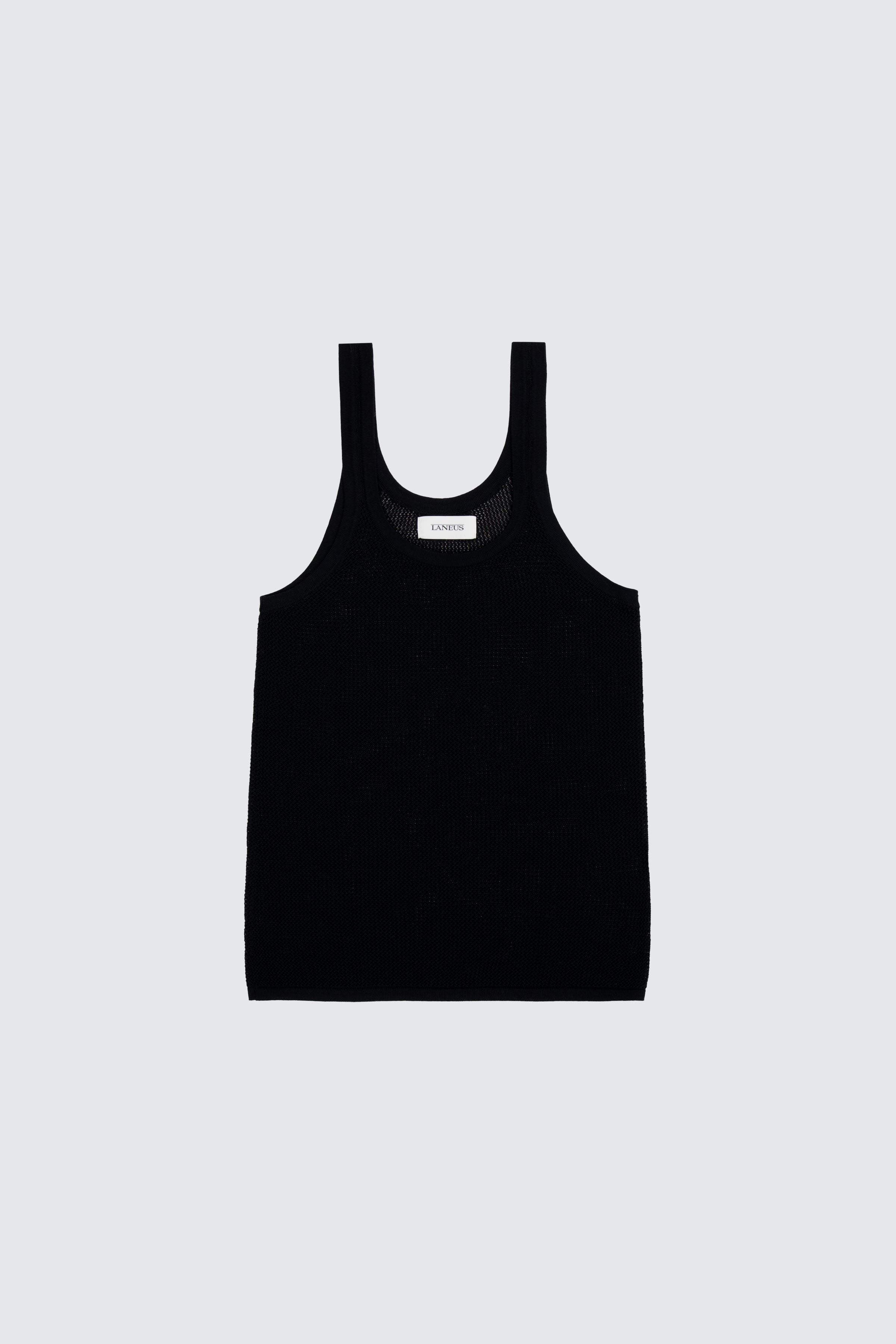 Laneus black mesh tank top