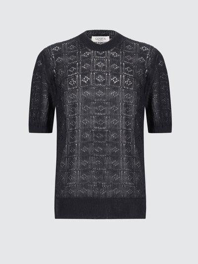 T-shirt in filato di lino e cotone