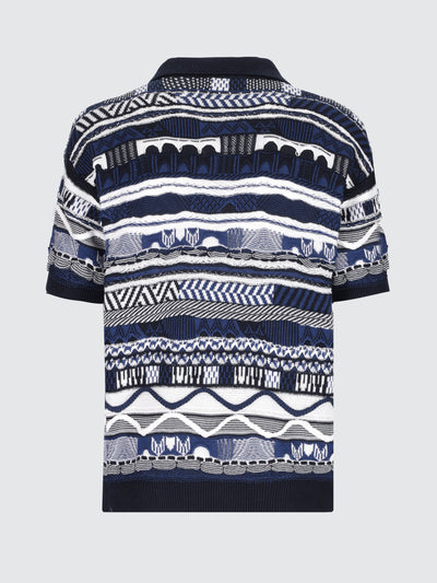Knitted "Laneus" jacquard cotton polo