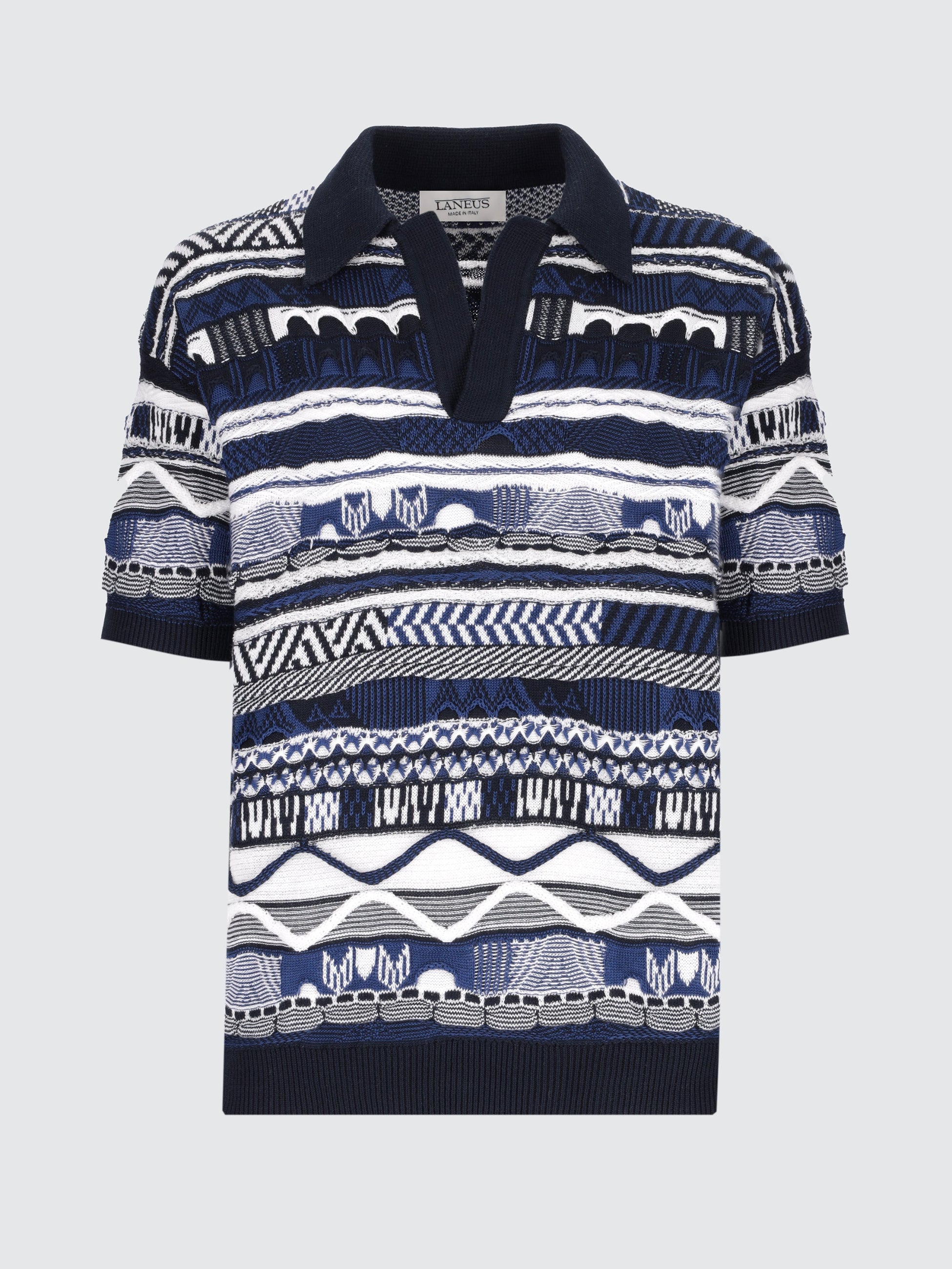 Knitted "Laneus" jacquard cotton polo
