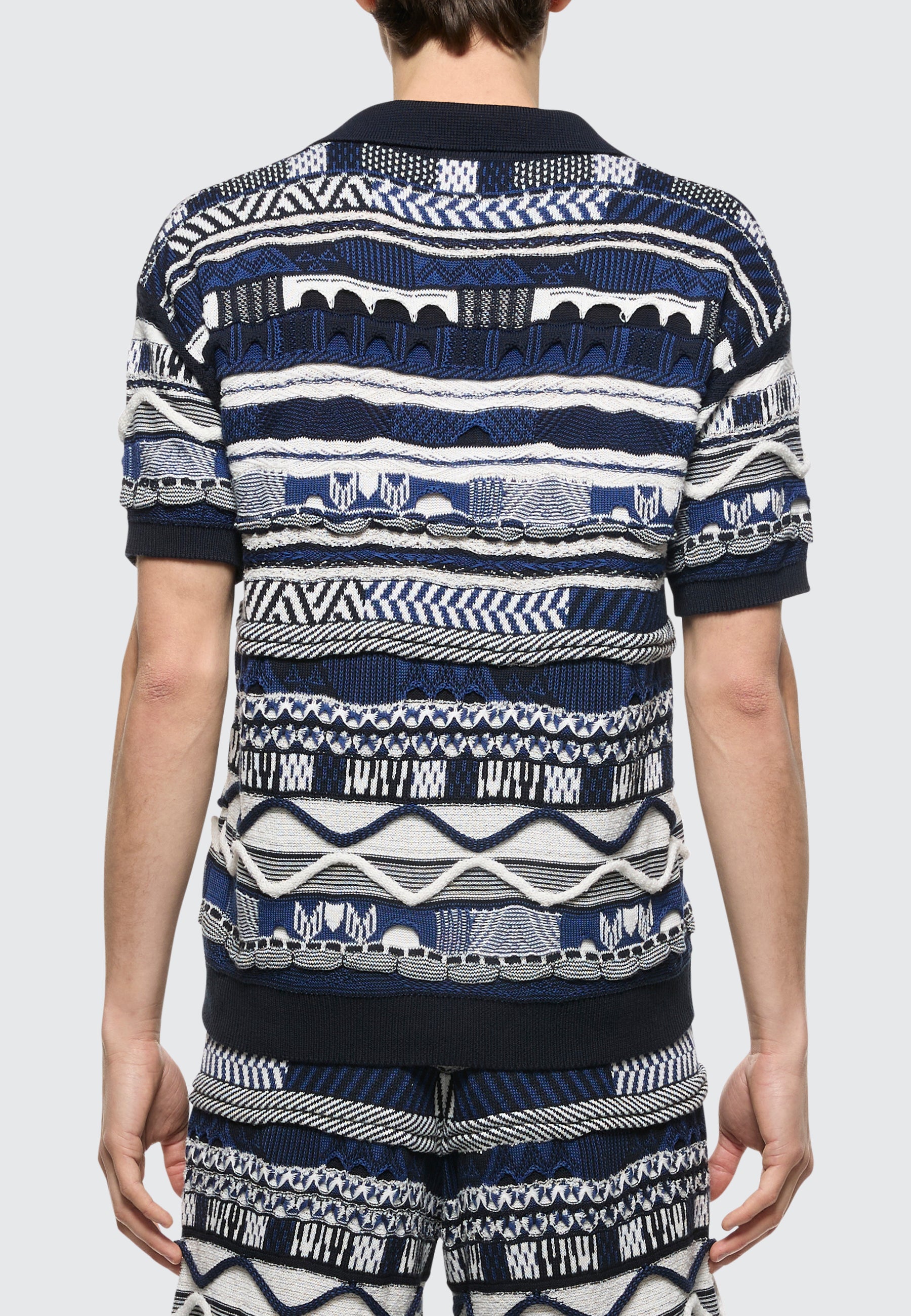 Knitted "Laneus" jacquard cotton polo