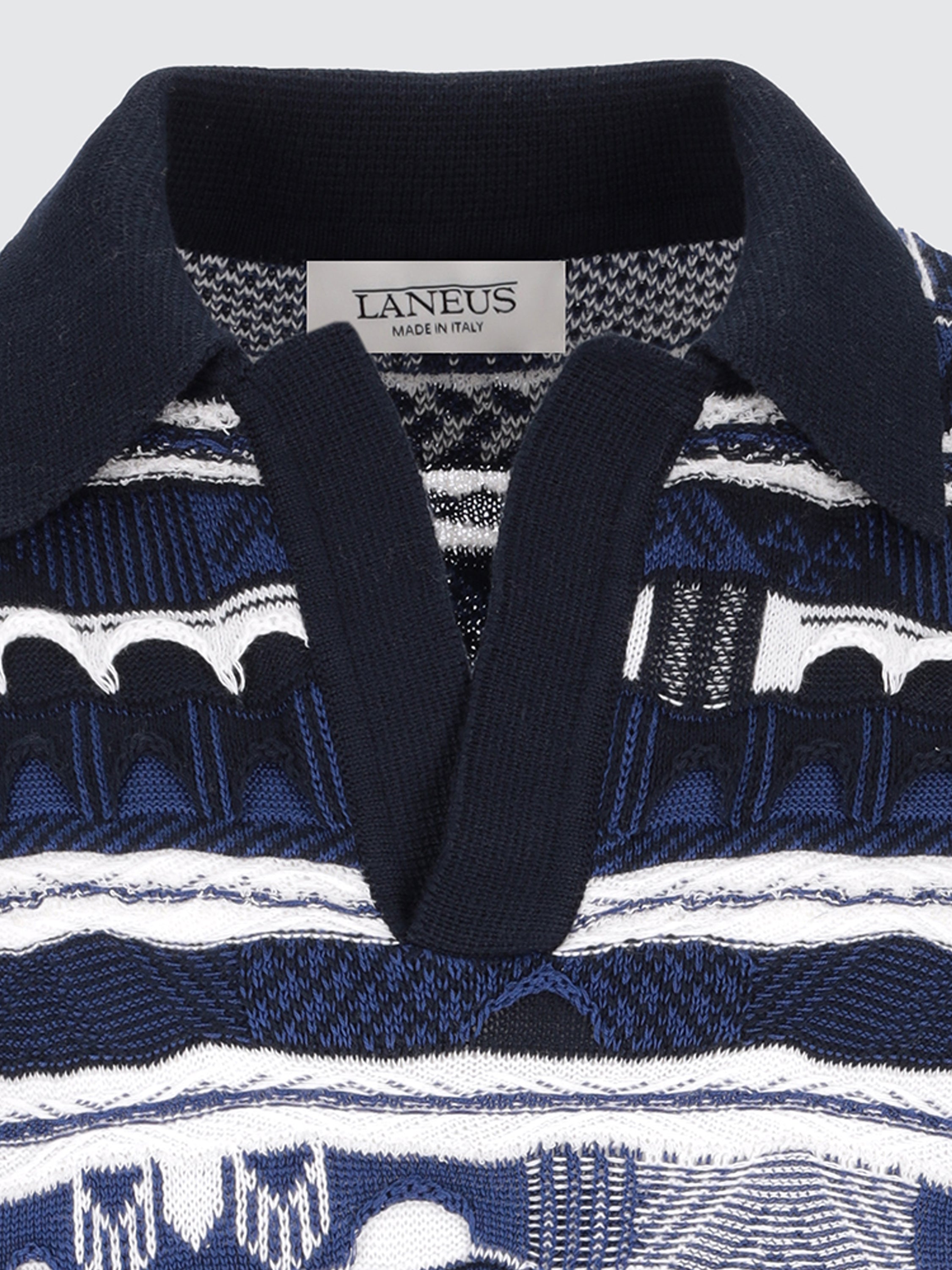 Knitted "Laneus" jacquard cotton polo