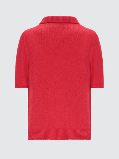 Knitted cotton polo