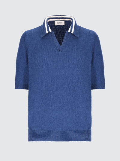 Knitted cotton polo