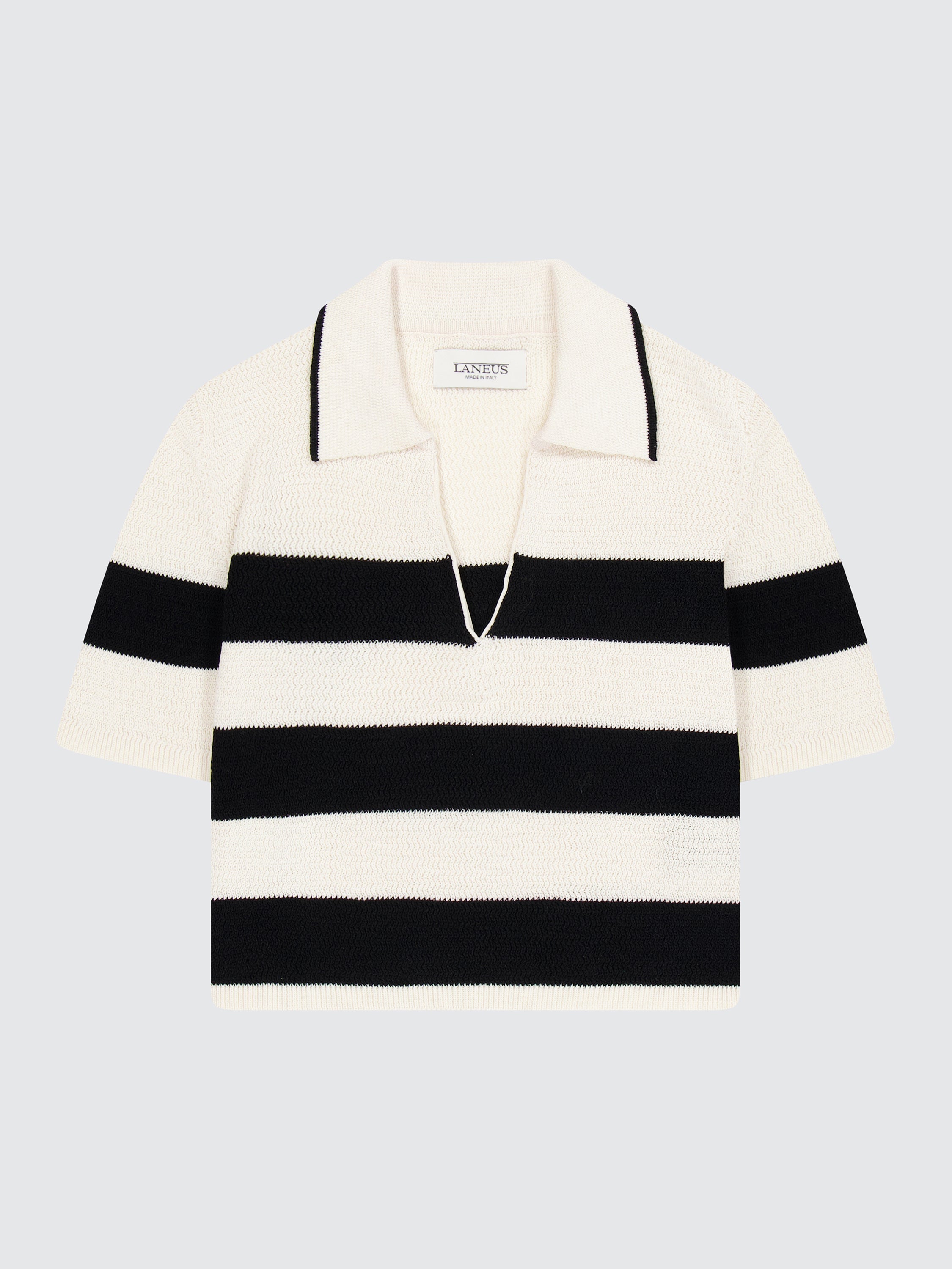 Cropped knitted polo