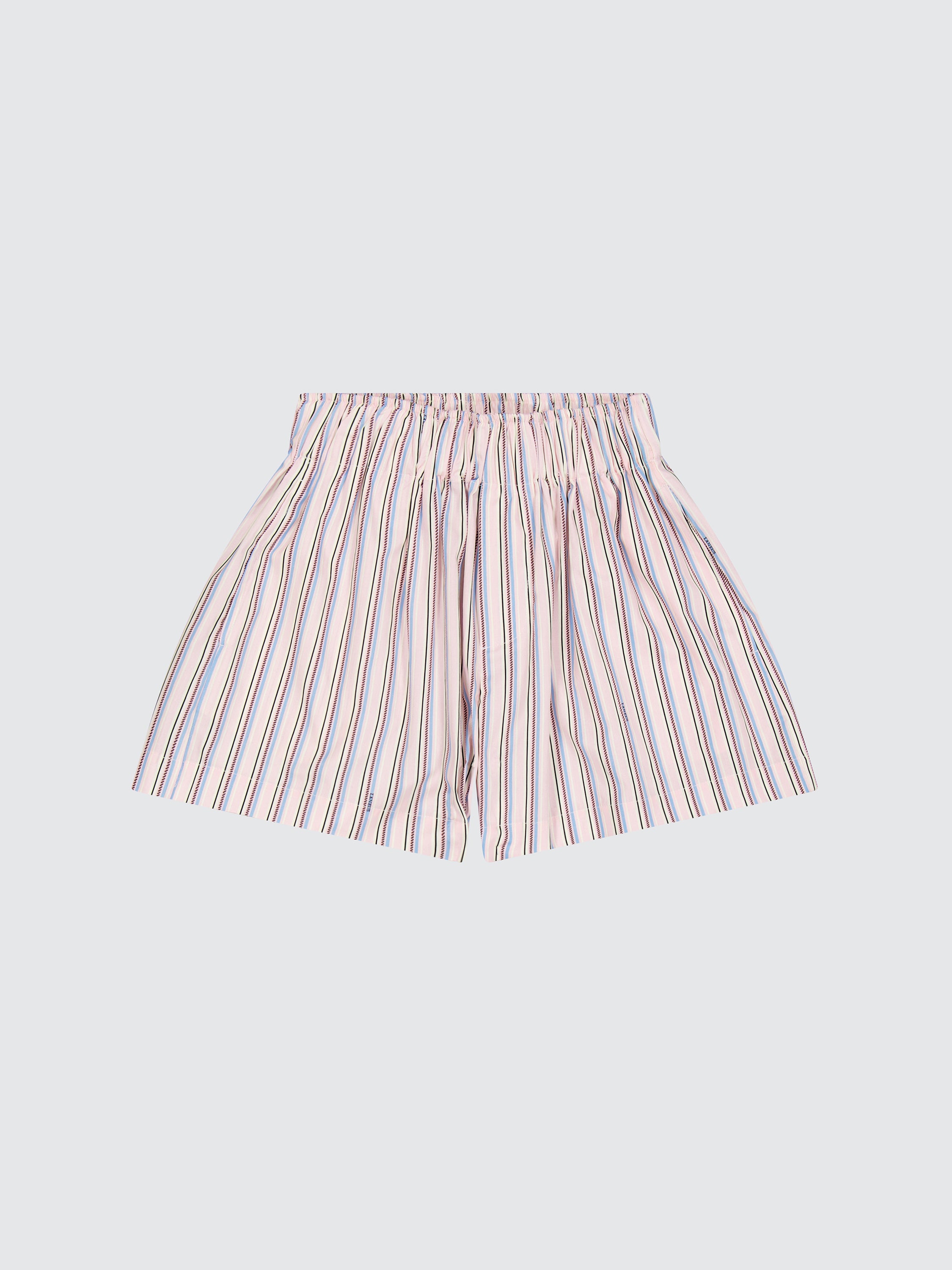 Stripped cotton wide leg shorts