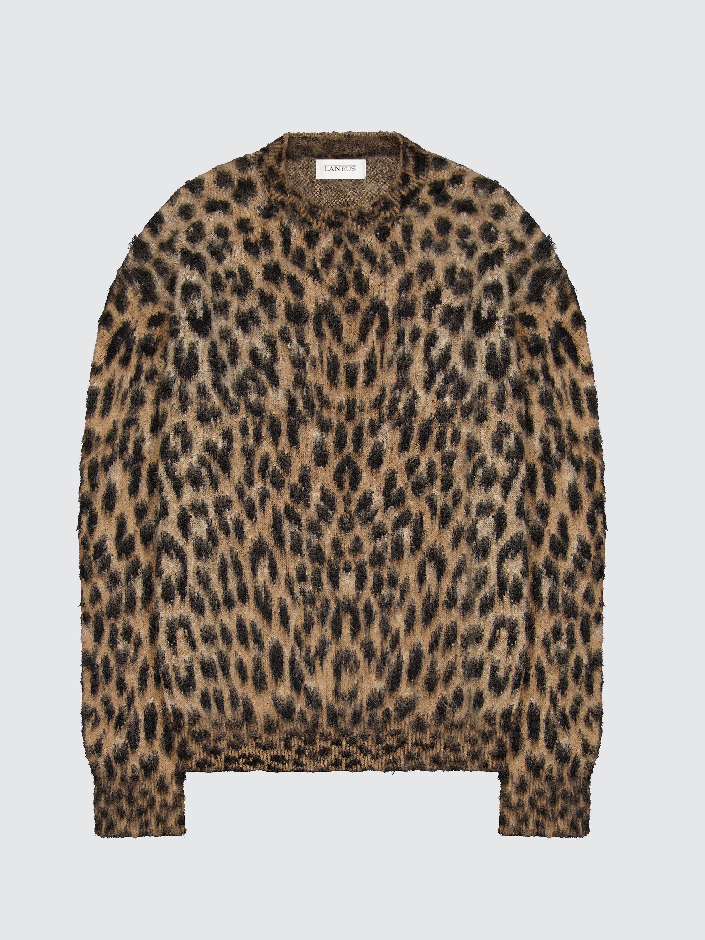 Oversized Crewneck Animalier Alpaca Sweater