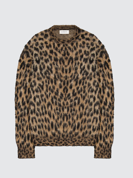 Oversized Crewneck Animalier Alpaca Sweater