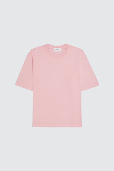 Laneus pink t-shirt palm printed logo